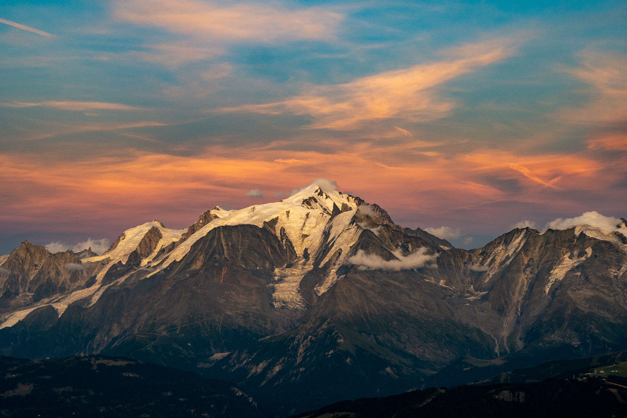Mont Blanc au coucher du soleil